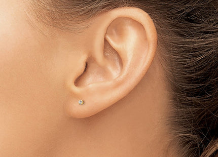 14K gold cubic zirconia stud earrings, another view