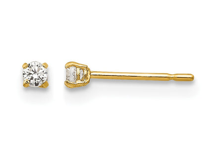 14K gold cubic zirconia stud earrings