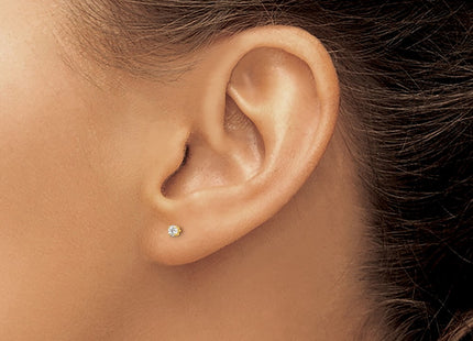 14K gold cubic zirconia stud earrings, another view