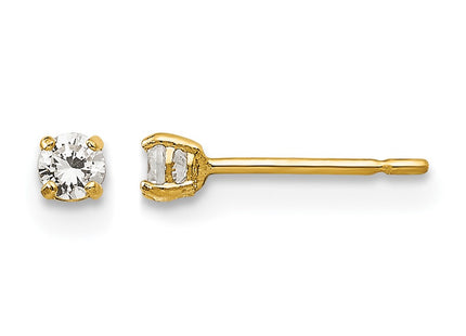 14K gold cubic zirconia stud earrings
