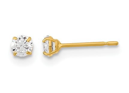 14K gold cubic zirconia stud earrings