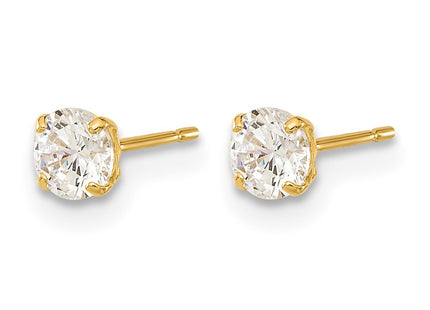 14K gold cubic zirconia stud earrings, alternate view