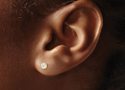 14K gold cubic zirconia stud earrings, another view
