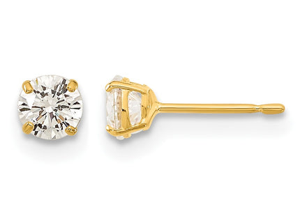 14K gold cubic zirconia stud earrings