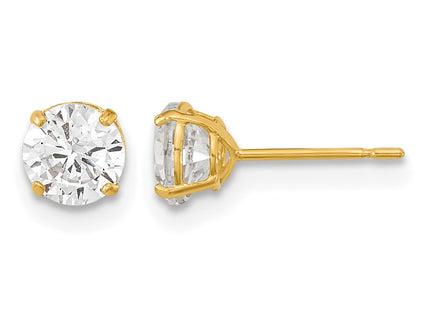 14K gold cubic zirconia stud earrings