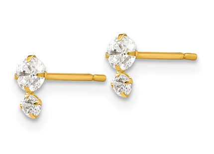 14k Yellow Gold Earrings Style GK669 - Classique Jewelry Inc.