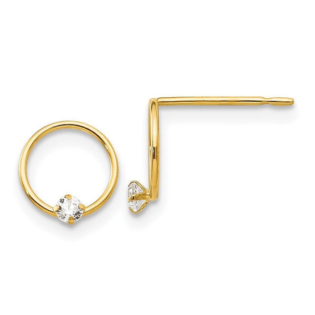 14k Yellow Gold Earrings Style GK676 - Classique Jewelry Inc.