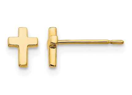 14K gold cross earrings