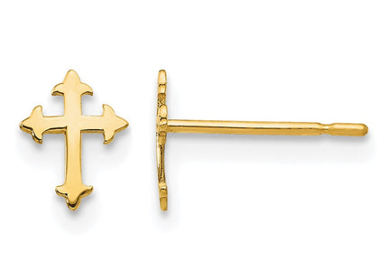 14K gold cross earrings