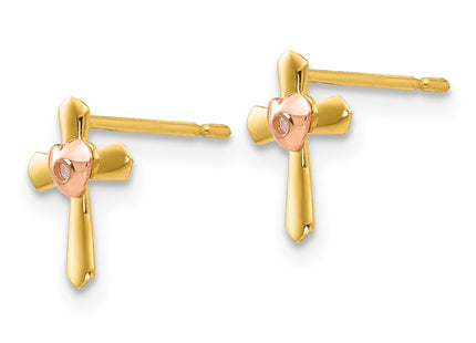 14k Two-tone Earrings Style GK694 - Classique Jewelry Inc.