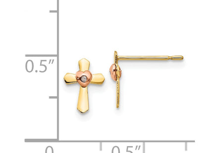 14k Two-tone Earrings Style GK694 - Classique Jewelry Inc.