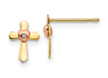14k Two-tone Earrings Style GK694 - Classique Jewelry Inc.