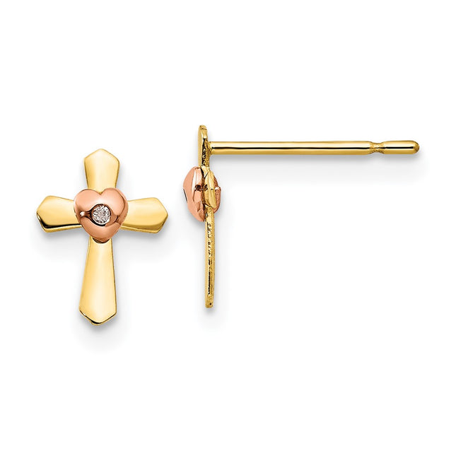 14k Two-tone Earrings Style GK694 - Classique Jewelry Inc.