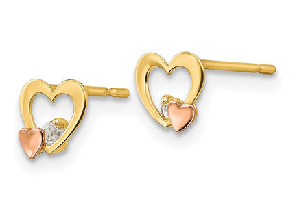 14k Two-tone Earrings Style GK713 - Classique Jewelry Inc.