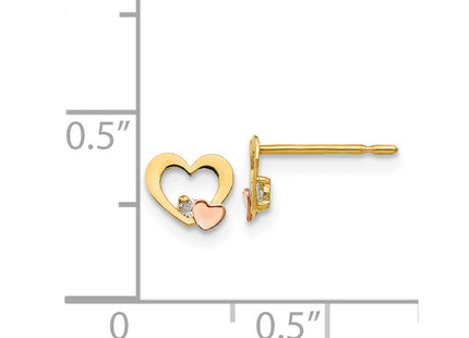 14k Two-tone Earrings Style GK713 - Classique Jewelry Inc.