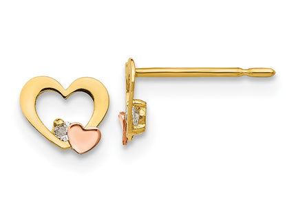 14k Two-tone Earrings Style GK713 - Classique Jewelry Inc.