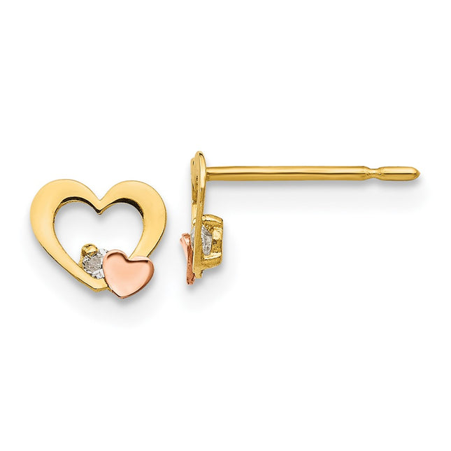 14k Two-tone Earrings Style GK713 - Classique Jewelry Inc.
