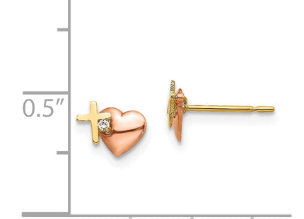 14k Two-tone Earrings Style GK760 - Classique Jewelry Inc.