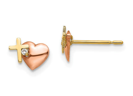 14k Two-tone Earrings Style GK760 - Classique Jewelry Inc.