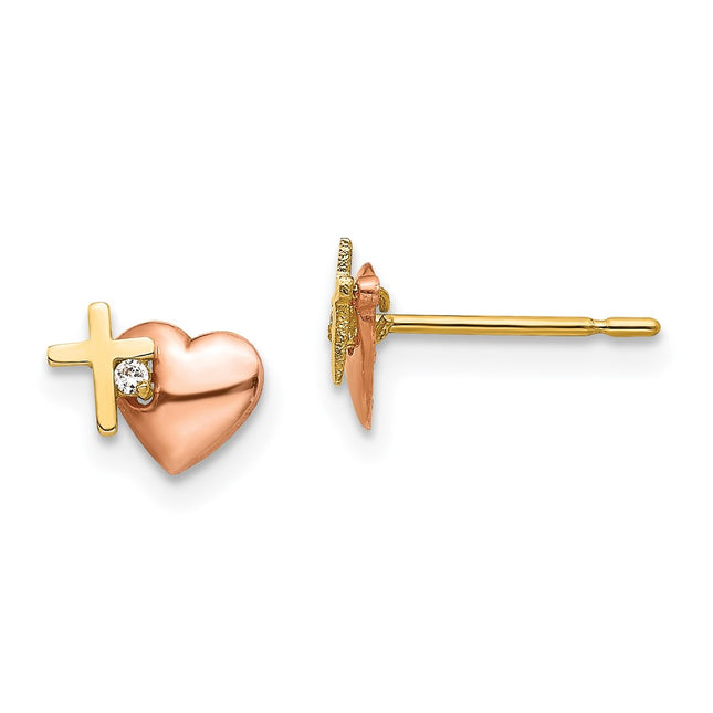 14k Two-tone Earrings Style GK760 - Classique Jewelry Inc.