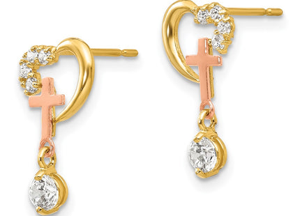 14k Two-tone Earrings Style GK761 - Classique Jewelry Inc.