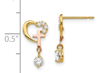 14k Two-tone Earrings Style GK761 - Classique Jewelry Inc.