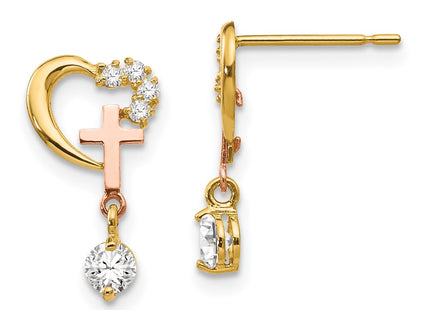 14k Two-tone Earrings Style GK761 - Classique Jewelry Inc.