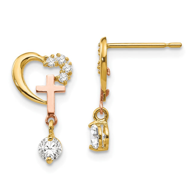 14k Two-tone Earrings Style GK761 - Classique Jewelry Inc.