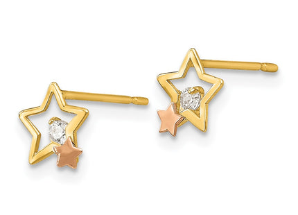 14k Two-tone Earrings Style GK776 - Classique Jewelry Inc.