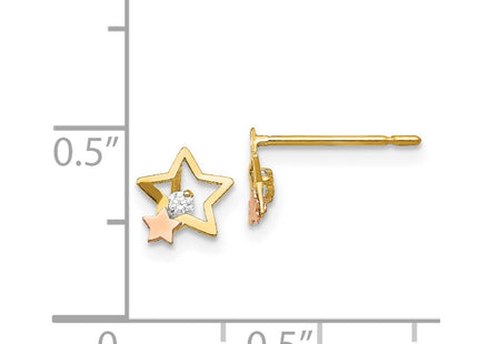 14k Two-tone Earrings Style GK776 - Classique Jewelry Inc.