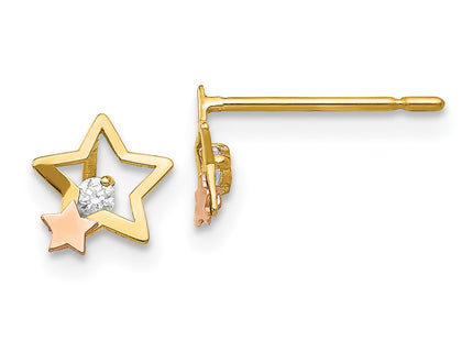 14k Two-tone Earrings Style GK776 - Classique Jewelry Inc.
