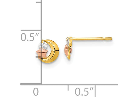 14k Two-tone Earrings Style GK778 - Classique Jewelry Inc.