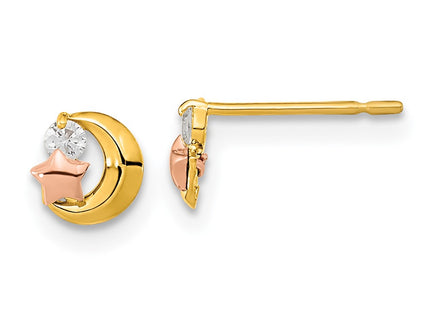14k Two-tone Earrings Style GK778 - Classique Jewelry Inc.
