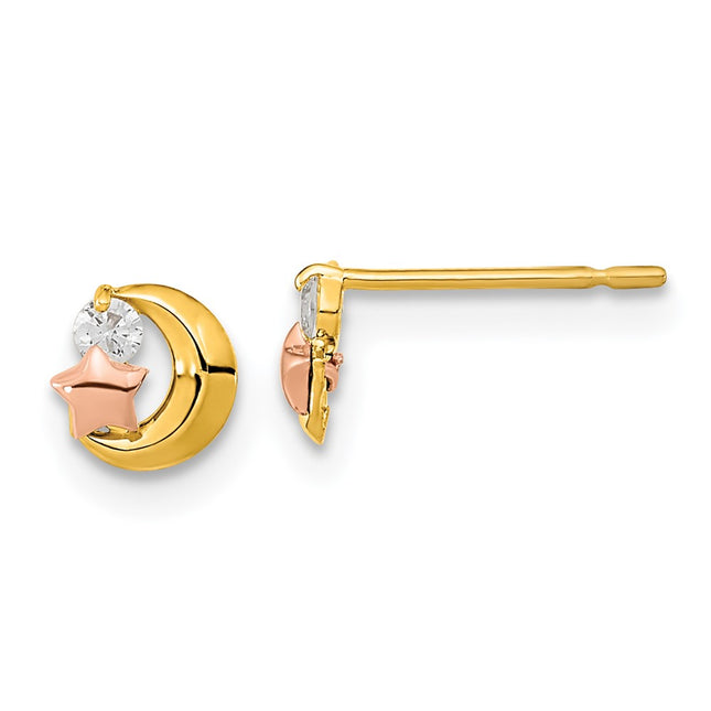 14k Two-tone Earrings Style GK778 - Classique Jewelry Inc.