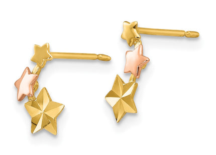 14k Two-tone Earrings Style GK779 - Classique Jewelry Inc.