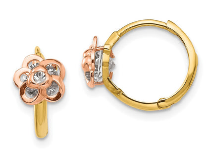 14k Two-tone Earrings Style GK789 - Classique Jewelry Inc.
