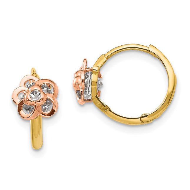 14k Two-tone Earrings Style GK789 - Classique Jewelry Inc.