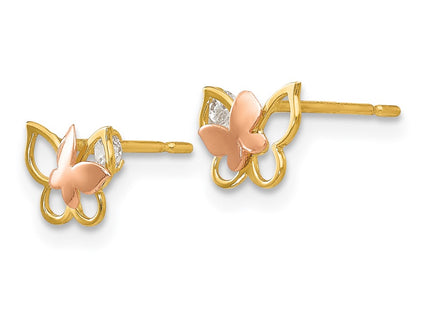 14k Two-tone Earrings Style GK790 - Classique Jewelry Inc.