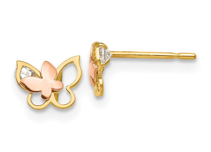 14k Two-tone Earrings Style GK790 - Classique Jewelry Inc.