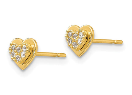 14k Madi K CZ Children's Heart Post Earrings (Style GK853)