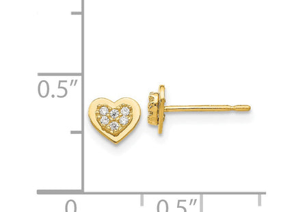 14k Madi K CZ Children's Heart Post Earrings (Style GK853)