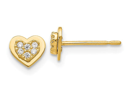 14k Madi K CZ Children's Heart Post Earrings (Style GK853)