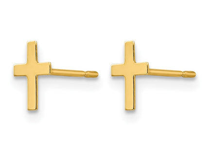 14K gold cross earrings, alternate view