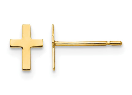 14K gold cross earrings