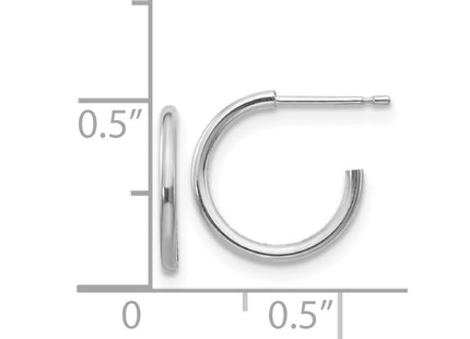 14K white gold hoop earrings, further view
