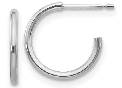 14K white gold hoop earrings