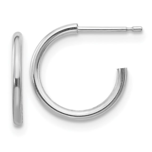 14K white gold hoop earrings