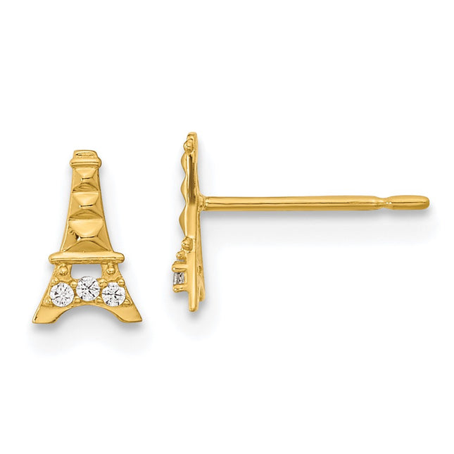 14k Yellow Gold Earrings Style GK909 - Classique Jewelry Inc.