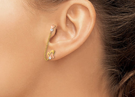 14k Two-tone Earrings Style GK915 - Classique Jewelry Inc.