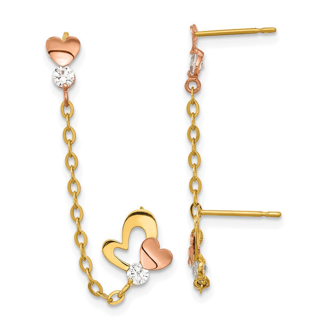 14k Two-tone Earrings Style GK915 - Classique Jewelry Inc.
